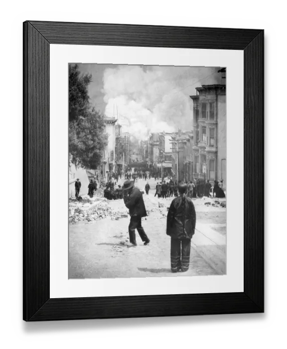 Framed Print : The San Francisco earthquake of 1906 was a major earthquake that struck San Francisco