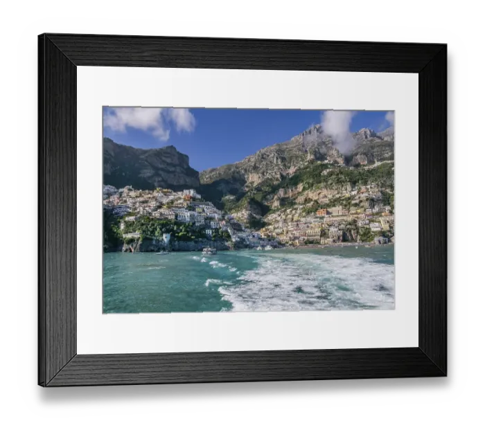Framed Print : Village view from the sea with the mountain backdrop, Positano, Amalfi Coast, Gulf of Salerno, Campania, Southern Italy, Italy, Europe Framed Print : Village view from the sea with the mountain backdrop, Positano, Amalfi Coast, Gulf of Salerno, Campania, Southern Italy, Italy, Europe