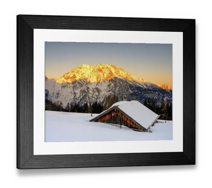 Framed Print : Alpine glow in the Watzmann east face