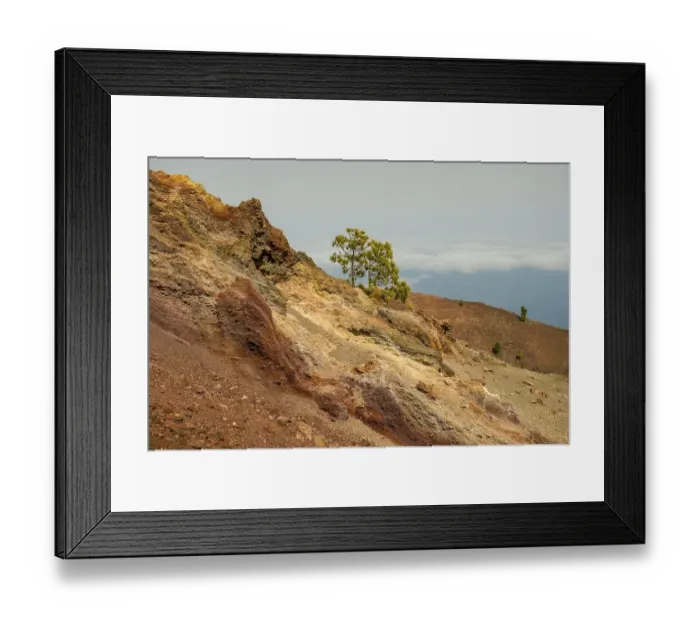 Framed Print : Landscape with red lava rocks at the volcano Martin