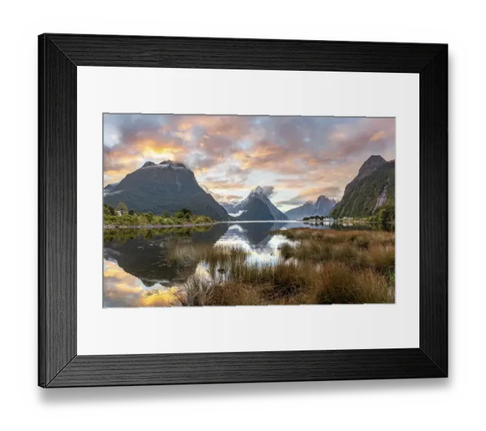 Framed Print : Mitre Peak, reflection in water Framed Print : Mitre Peak, reflection in water