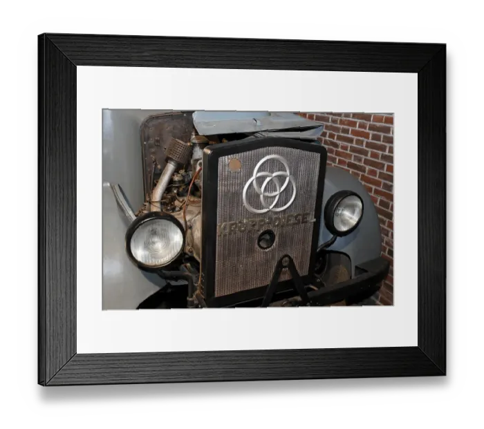 Framed Print : Radiator of a Krupp diesel with a three-ring logo Framed Print : Radiator of a Krupp diesel with a three-ring logo