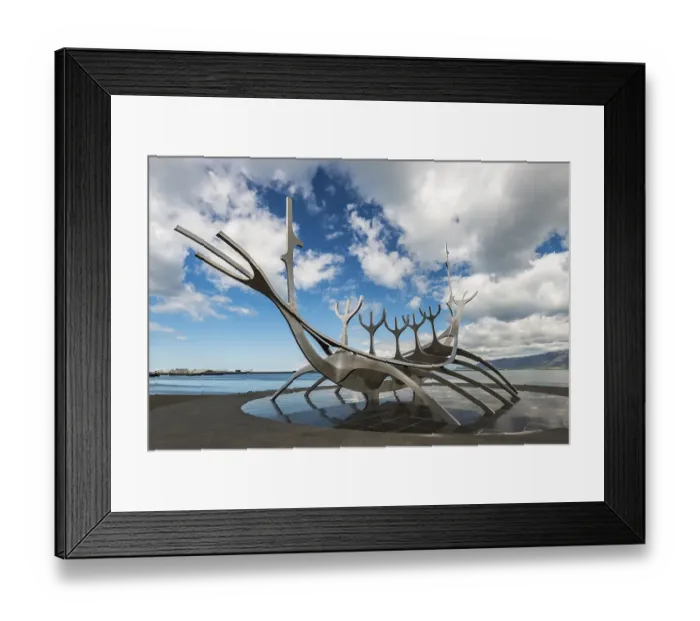 Framed Print : Sun Voyager, steel sculpture, Viking ship