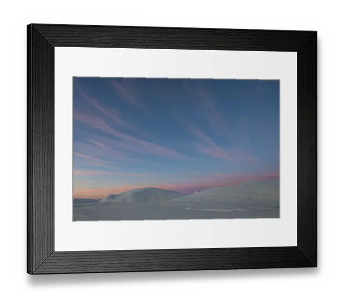 Framed Print : Fjell in winter, cloudy morning sky