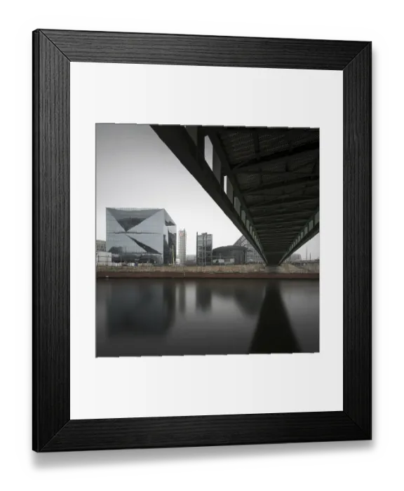 Framed Print : Gustav-Heinemann-Bridge in front of the central station with the Cube Berlin building at Washingtonplatz Framed Print : Gustav-Heinemann-Bridge in front of the central station with the Cube Berlin building at Washingtonplatz