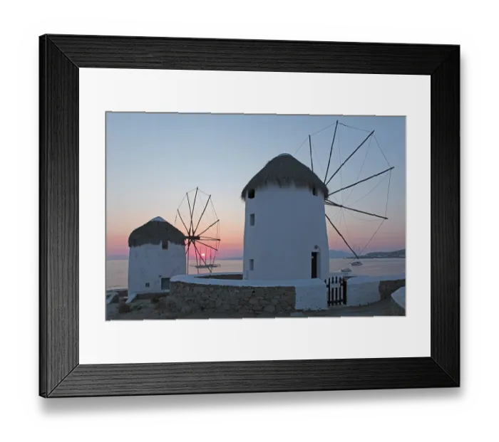 Framed Print : Windmills in Mykonos town, Mykonos island