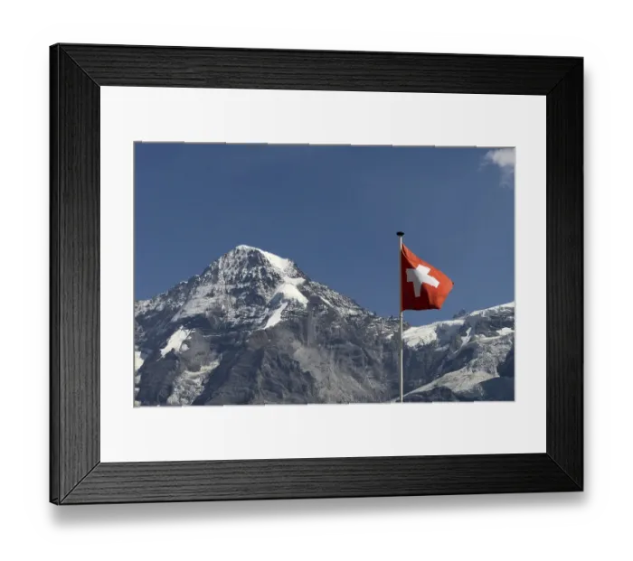 Framed Print : Moench (4107 m), mountain in the Swiss Alps