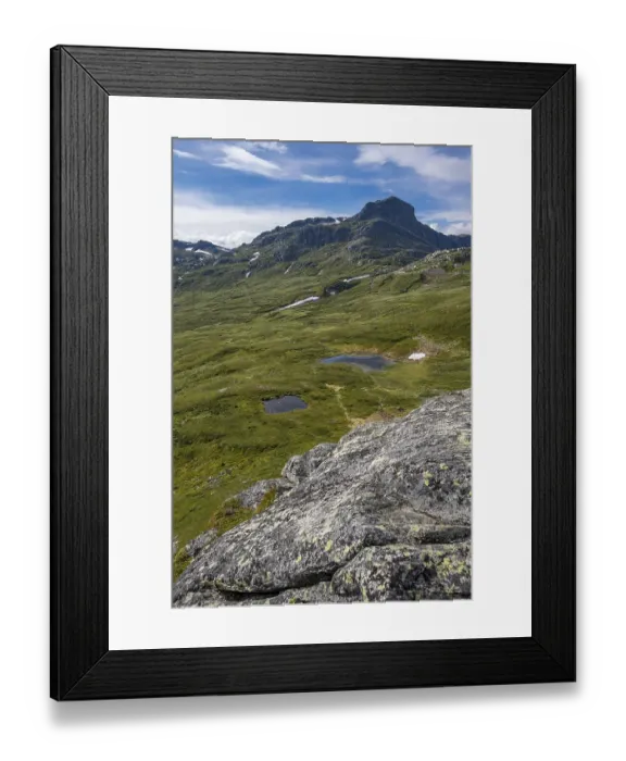 Framed Print : Tundra, barren mountain landscape with mountain Bitihorn