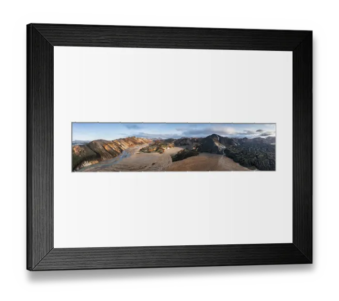 Framed Print : Aerial view, Panorama, Dramatic volcanic landscape Framed Print : Aerial view, Panorama, Dramatic volcanic landscape