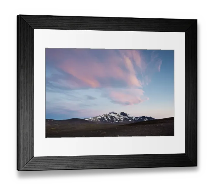 Framed Print : Pink coloured clouds over Mt Snaefell Framed Print : Pink coloured clouds over Mt Snaefell