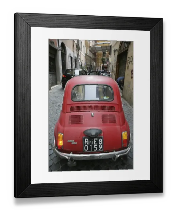 Framed Print : ITA, Italy, Rome : Old Fiat 500