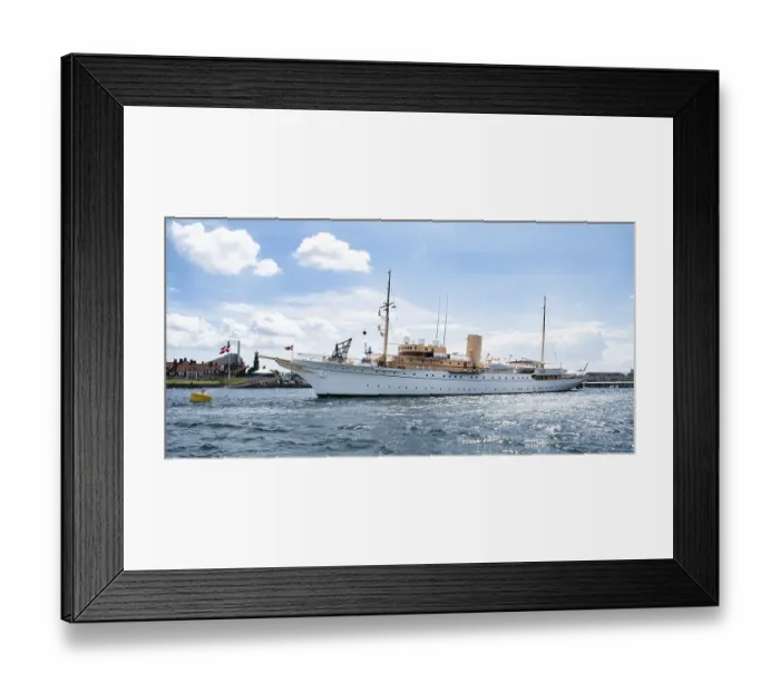 Framed Print : King yacht Dannebrog in the harbour