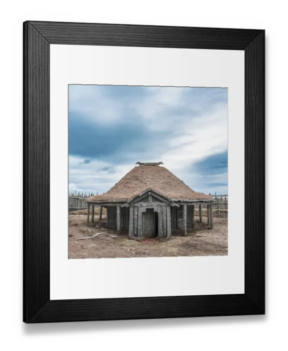 Framed Print : Reconstructed Viking house, Stokksnes