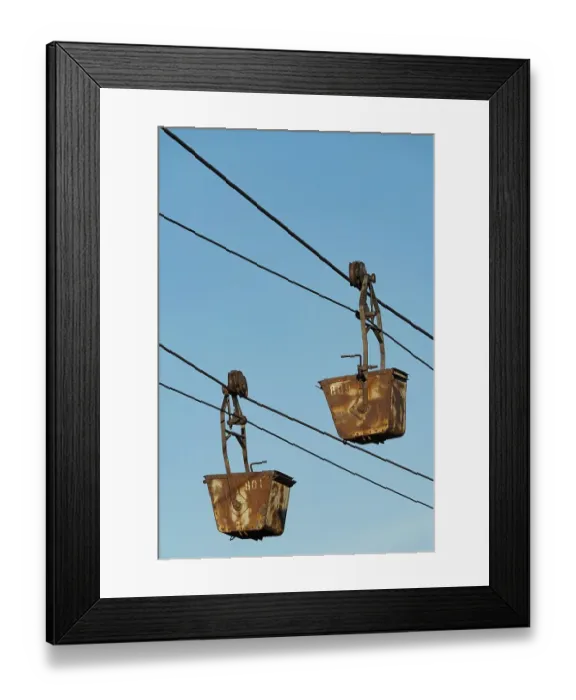 Framed Print : Historic coal cable car, landmark