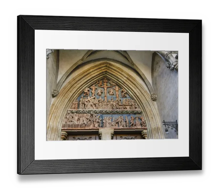 Framed Print : Ulm Cathedral, north portal, Passion of Christ