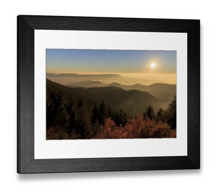Framed Print : Sunset at Schliffkopf, Autumn, Black Forest Road