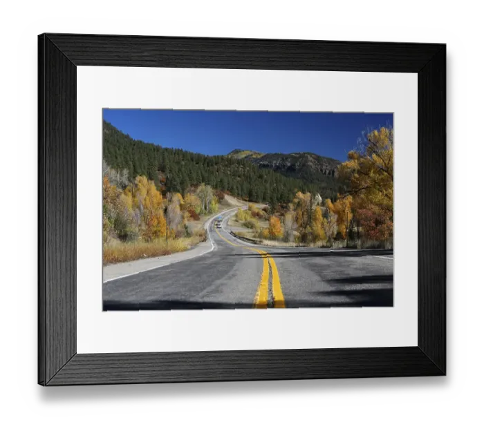 Framed Print : Autumn landscape and Highway 160 Framed Print : Autumn landscape and Highway 160