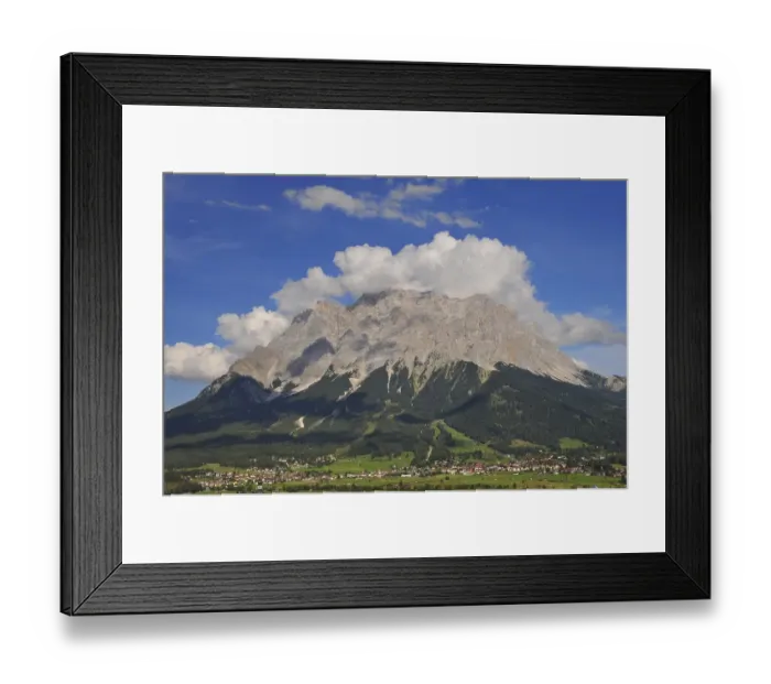Framed Print : View from Lermoss towards Ehrwald and the Zugspitze (2962 m)