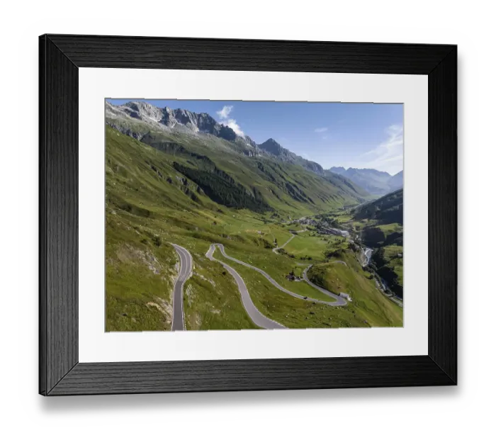 Framed Print : James Bond Goldfinger curve viewpoint on the Furka Pass
