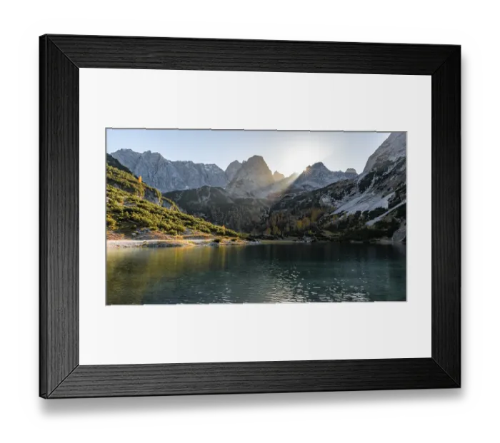 Framed Print : Mountains are reflected in the Seebensee Framed Print : Mountains are reflected in the Seebensee
