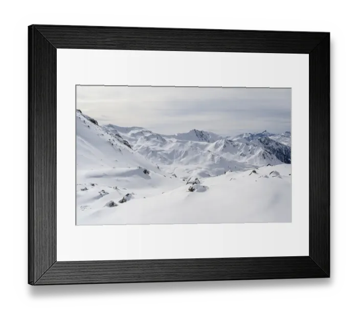 Framed Print : Snow-covered mountains, Wattentaler Lizum, Tuxer Alps, Tyrol, Austria, Europe