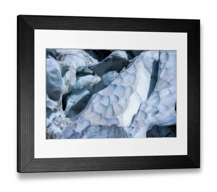 Framed Print : Furrowed glacier ice, glacier tongue