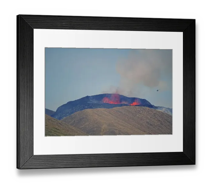 Framed Print : Active volcano with lava fountains