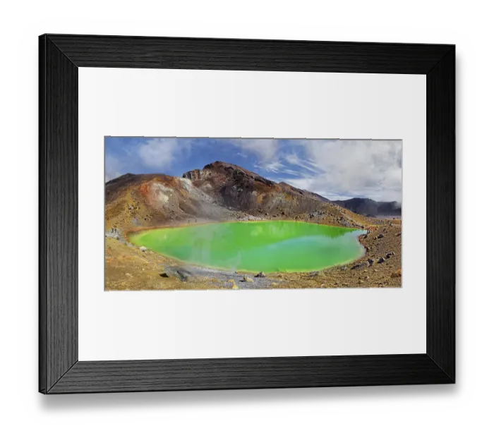 Framed Print : Green sulphurous Emerald Lakes and volcanio Mt Tongariro Framed Print : Green sulphurous Emerald Lakes and volcanio Mt Tongariro