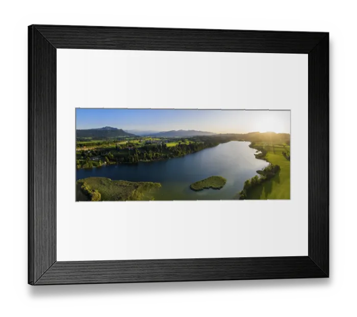 Framed Print : Drone shot, Niedersonthofener See, Oberallgaeu, Bavaria, Germany, Europe Framed Print : Drone shot, Niedersonthofener See, Oberallgaeu, Bavaria, Germany, Europe