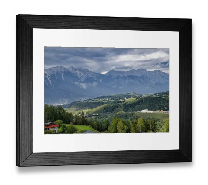 Framed Print : View of Innsbruck and the mountains of the Innsbruck Nordkette