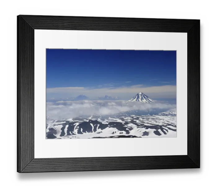 Framed Print : View from the Gorely volcano to the Tolmachev Dol and Opala volcanoes