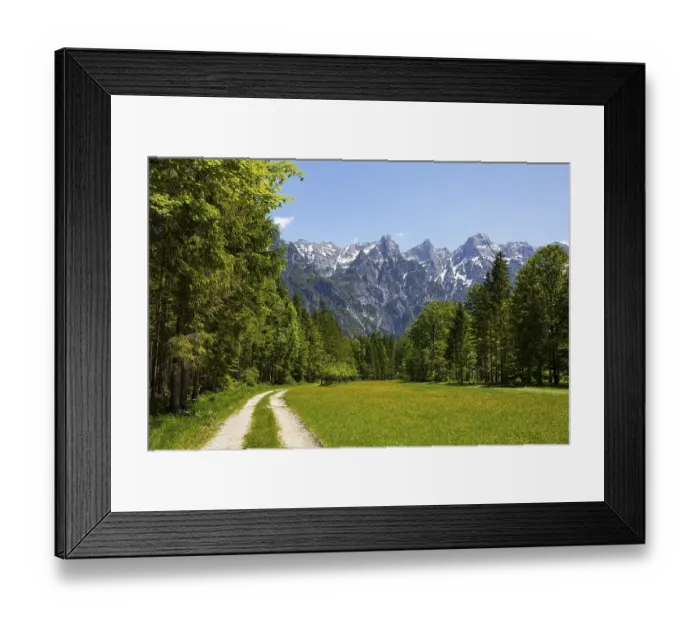 Framed Print : Hiking trail in Almtal, Gruenau im Almtal