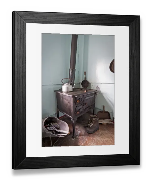 Framed Print : Old stove, house of the coal company