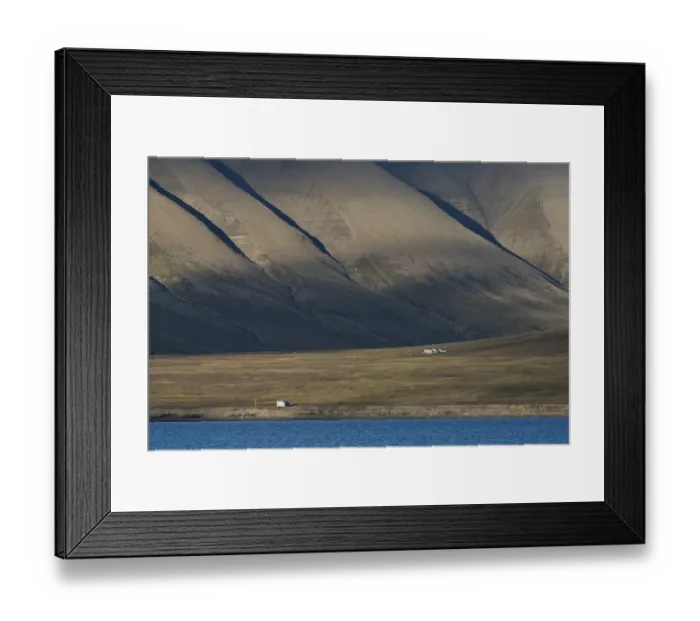 Framed Print : Summer houses, cottages, Isfjorden