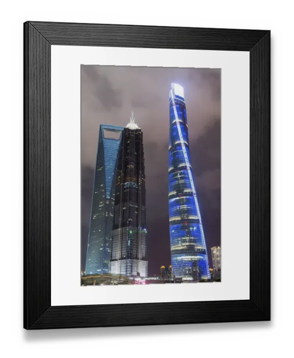 Framed Print : Pudong financial district at night