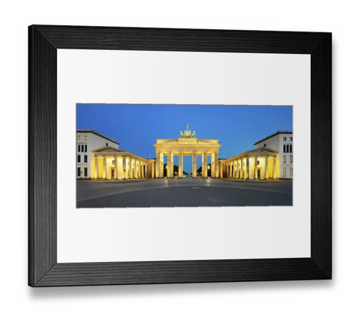 Framed Print : Pariser Platz with illuminated Brandenburg Gate at dawn Framed Print : Pariser Platz with illuminated Brandenburg Gate at dawn