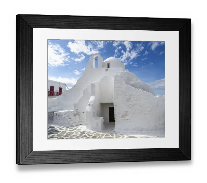 Framed Print : White Cycladic Greek Orthodox Church