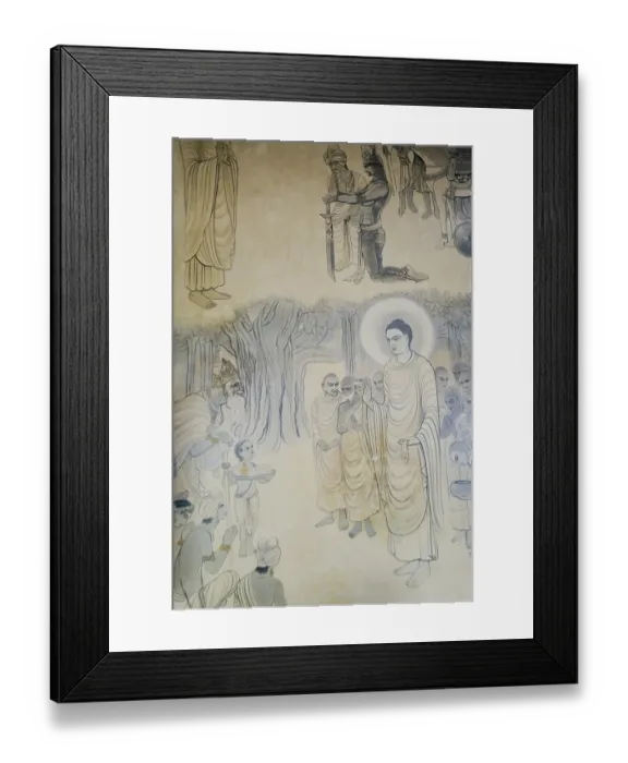 Framed Print : Buddha with his disciples Framed Print : Buddha with his disciples