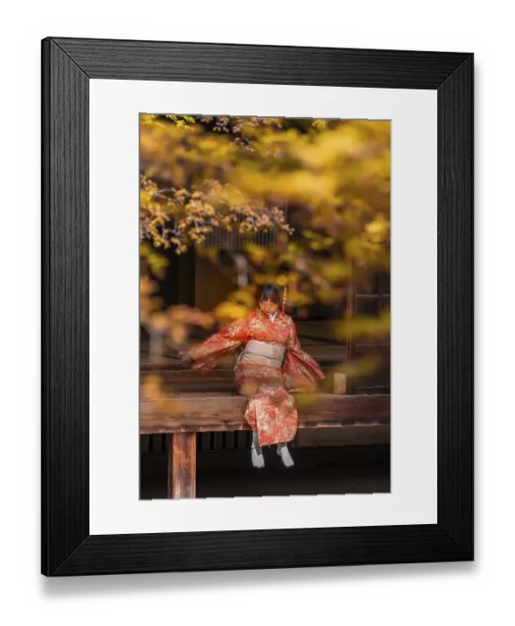 Framed Print : Japanese woman dressed with kimono