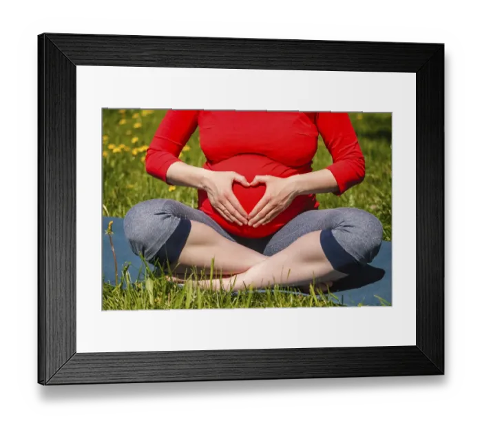 Framed Print : Pregnancy yoga exercise Framed Print : Pregnancy yoga exercise