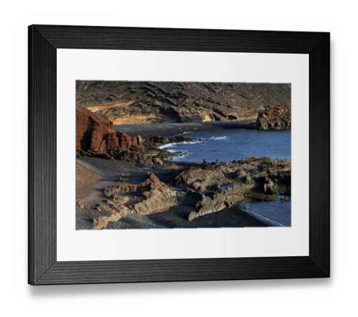 Framed Print : Black beach near the El Golfo volcanic crater