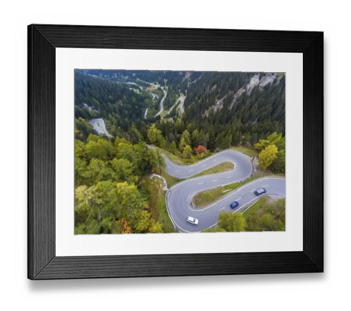 Framed Print : Maloja Pass, winding Swiss Alpine pass