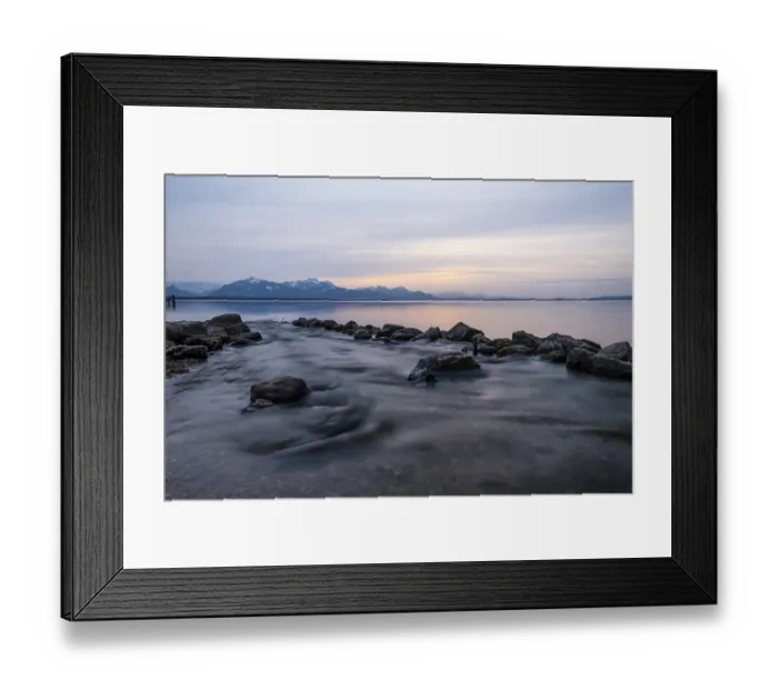 Framed Print : Sunset at Chiemsee, Chiemgau and Schliersee Alps