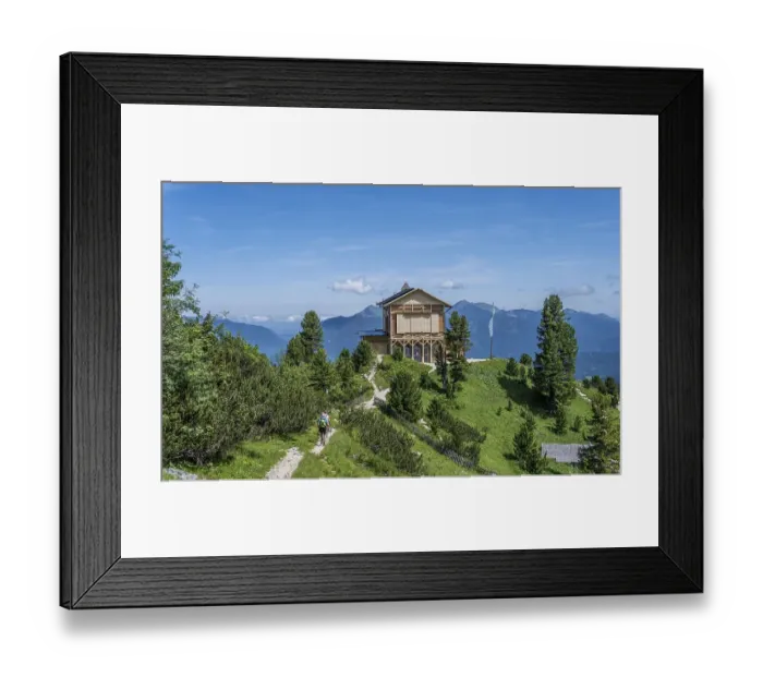 Framed Print : Schachenhaus with mountain panorama