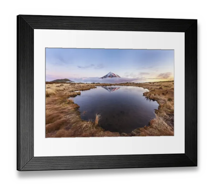 Framed Print : Reflection in Pouakai Tarn lake