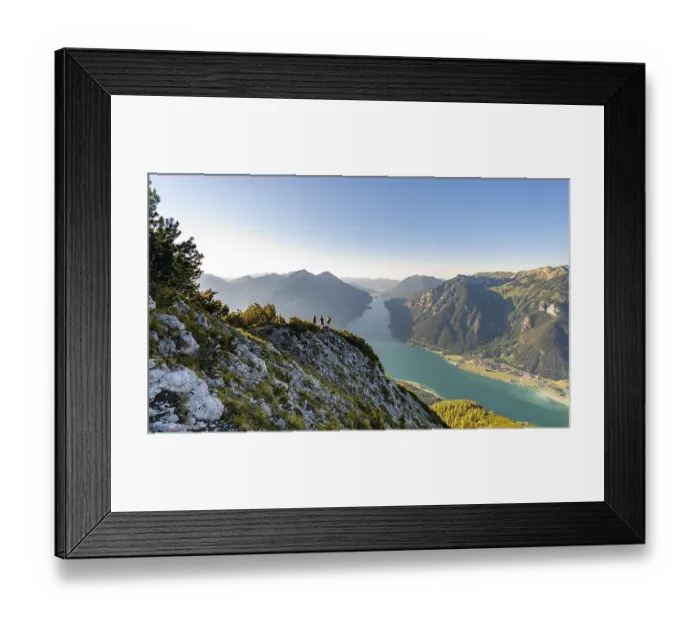 Framed Print : Friends at the summit, mountain panorama from Baerenkopf