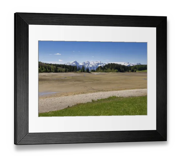 Framed Print : Drained Forggensee, empty, reservoir