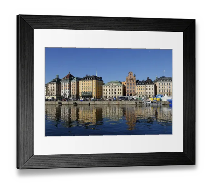 Framed Print : Houses on Skeppsbron, Gamla stan old town Framed Print : Houses on Skeppsbron, Gamla stan old town
