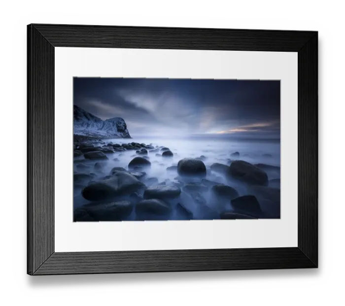 Framed Print : Dusk on the beach of Unstad, Lofoten