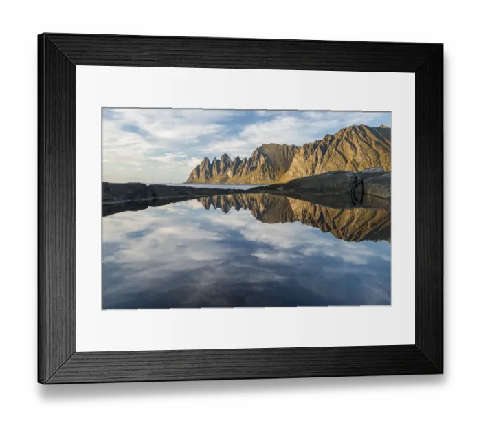 Framed Print : Reflection in the water with Tungeneset